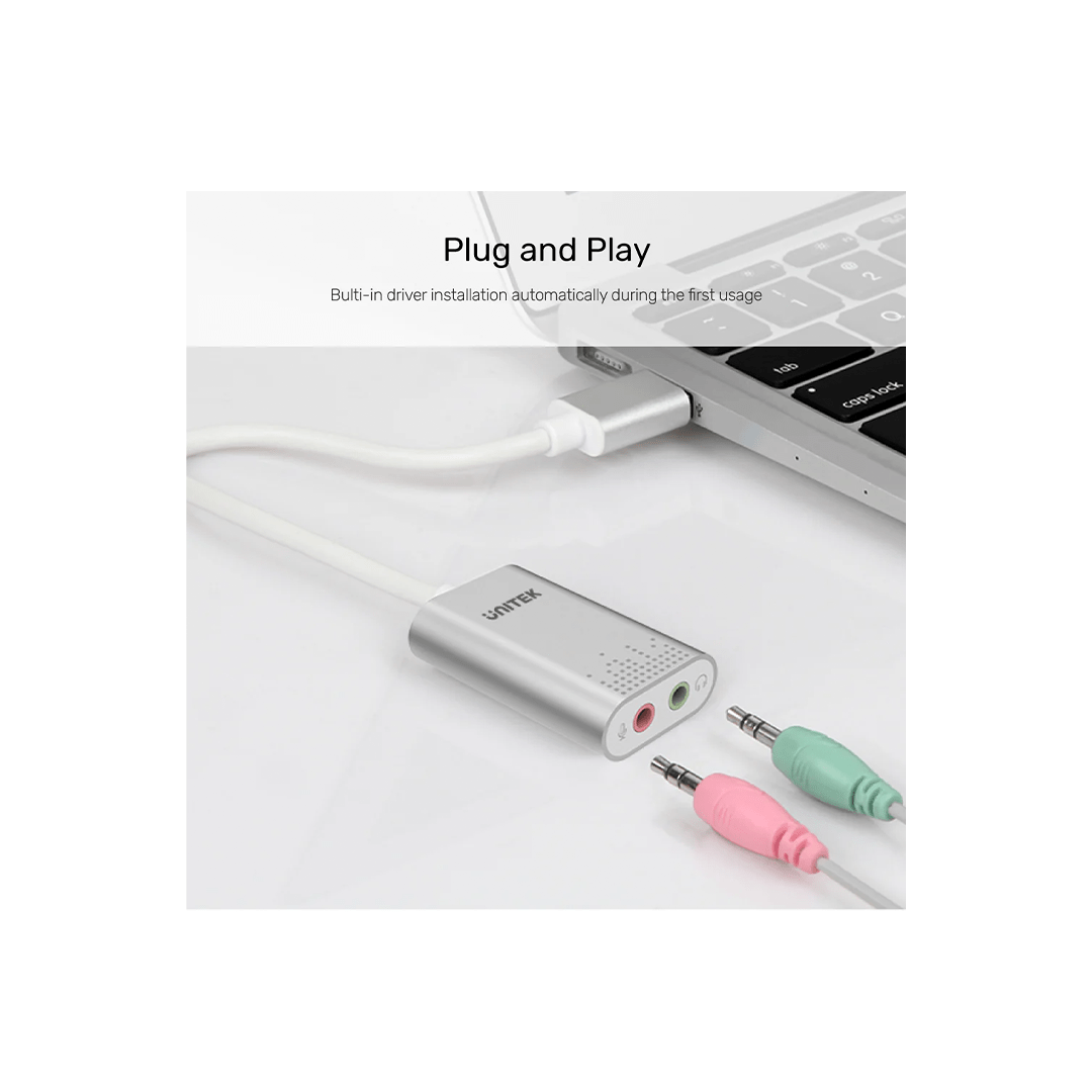 Unitek USB 2.0 External Sound Card Adapter for Stereo Audio in Qatar Unitek USB 2.0 External Sound Card Adapter for Stereo Audio in Qatar
